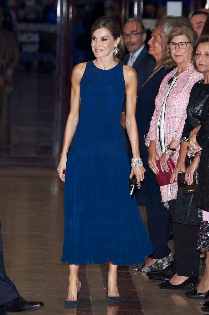 La reina Letizia durante el concierto previo a los Princesa de Asturias en octubre de 2017.