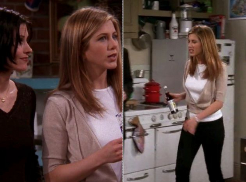 Rachel, con la misma ropa en los episodios 19 y 20 de la temporada 4 de 'Friends'.