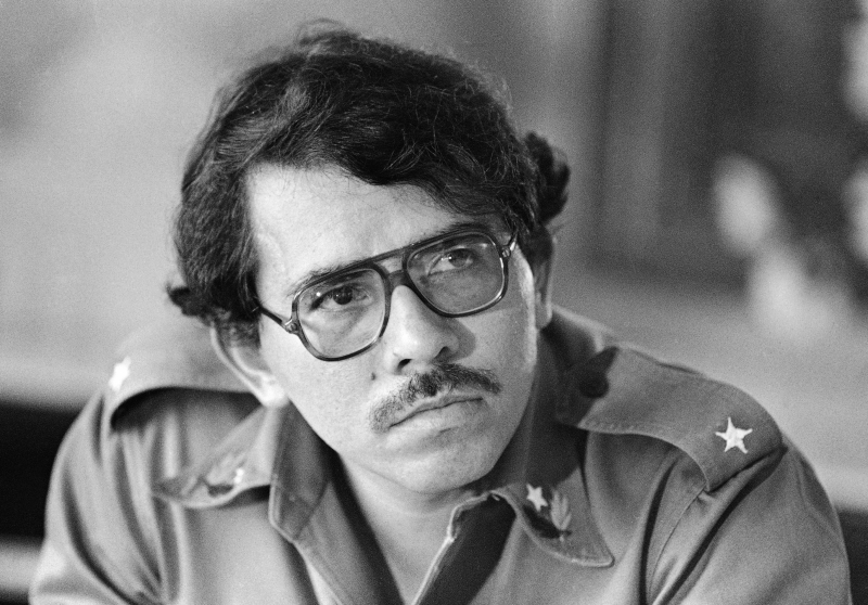 Daniel Ortega, coordinator of the Nicaraguan Military Junta and commander of the Nicaraguan Army  in Cuba, during the 20th Anniversary of the Bay of Pigs invasion  April 21, 1981. (AP Photo/Tasnadi)