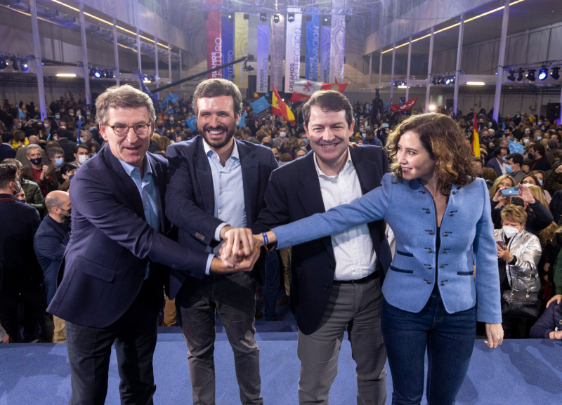 Feijóo, Casado, Mañueco y Ayuso