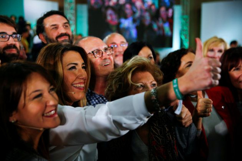 Susana Díaz en el cierre de campaña en Sevilla.