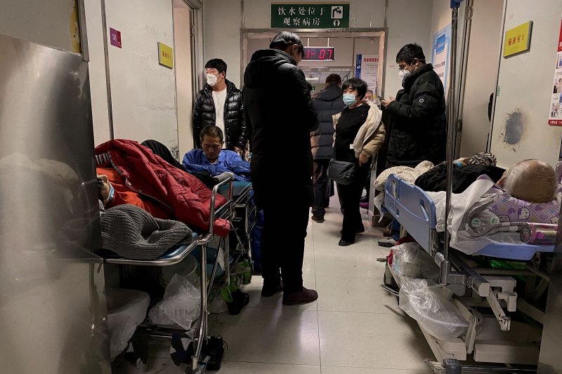 Pacientes con covid, en el hospital de Tianjin, el pasado 28 de diciembre. 