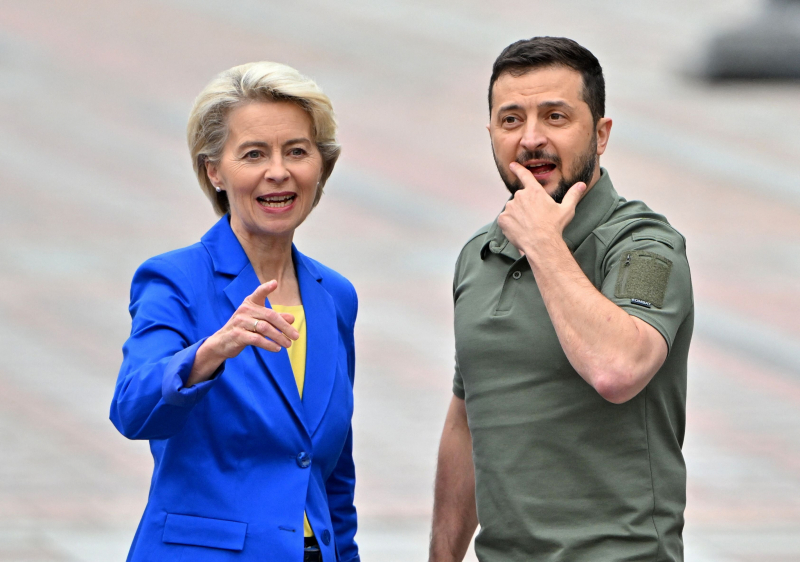 Ursula von der Leyen y Volodimir Zelenski, el pasado septiembre, durante la visita de la presidenta de la CE a Kiev. 