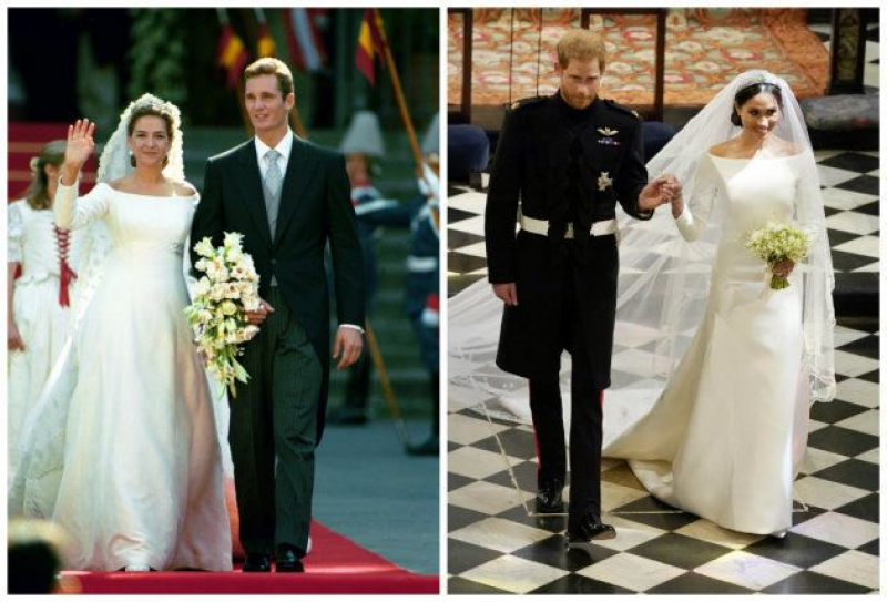El increíble parecido del vestido de novia de Meghan Markle con el de la infanta Cristina El increíble parecido del vestido de novia de Meghan Markle con el de la infanta Cristina