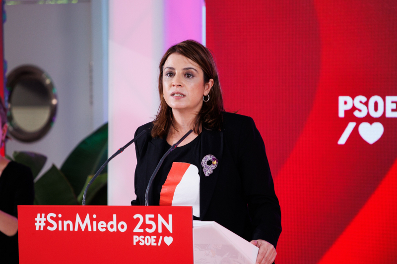 Adriana Lastra en el acto del PSOE con motivo del Día Internacional para la Eliminación de la Violencia de Género del pasado año.