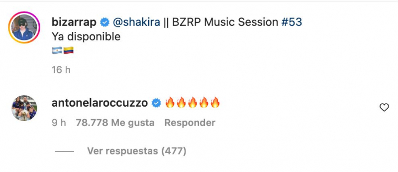 Respuesta de Antonela Roccuzzo a Shakira.