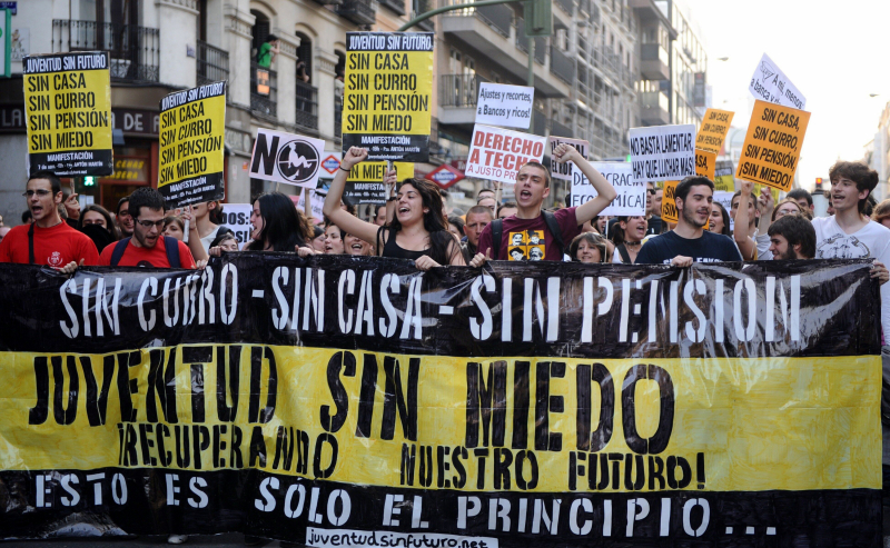 Manifestación de Juventud Sin Futuro, celebrada el 7 de abril de 2011.