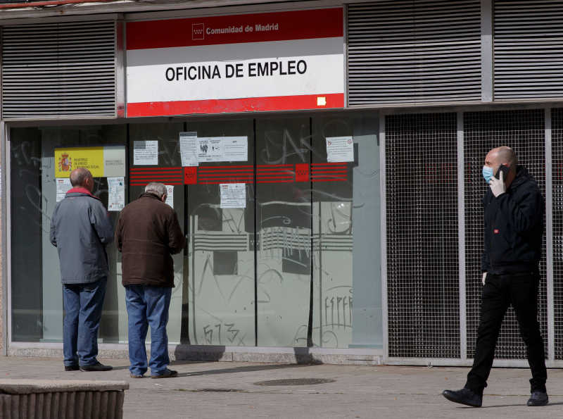 Una oficina de empleo en Madrid durante la crisis del covid.