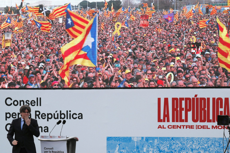 El expresident Carles Puigdemont el pasado 29 de febrero en Perpignan, Francia.