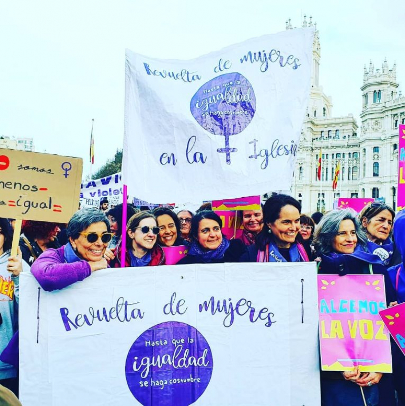 Las mujeres de la Revuelta, en la manifestación del 8 de marzo de 2020 en Madrid.