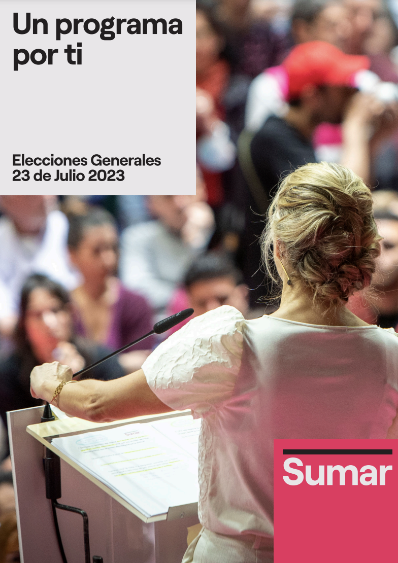 Este es el programa electoral de Sumar para las elecciones generales 2023