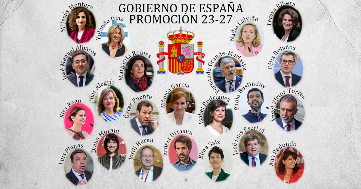 Lista completa de los 22 ministros del nuevo gobierno de Pedro Sánchez